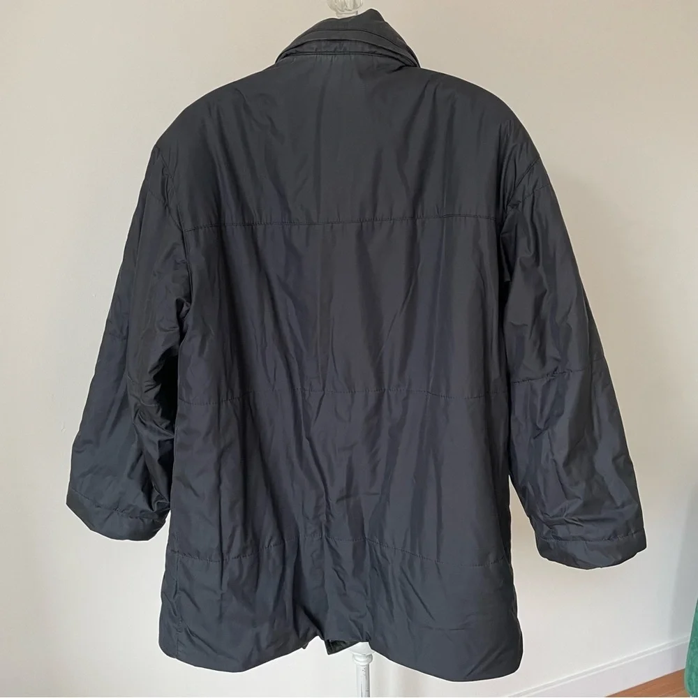 Salvatore Ferragamo Vintage 2000 Black Leather Reversible Puffer Coat IT50/US40
